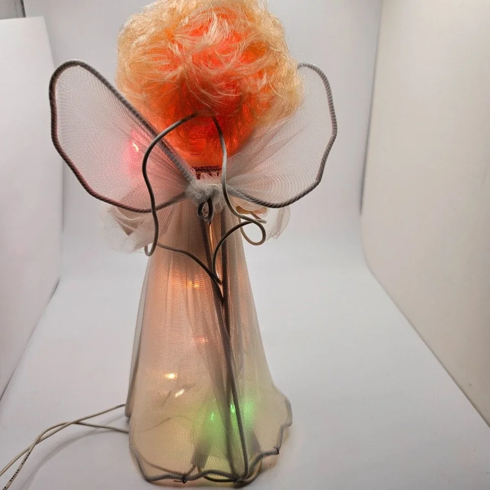Vintage Lighted Christmas Angel Tree Topper / Decoration‎ Blinking Color Lights